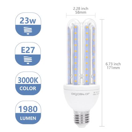 LED Žarulja E27/23W/230V 3000K - Aigostar