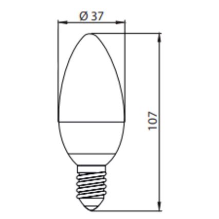 LED Žarulja ECOLINE C37 E14/7W/230V 4000K -  Brilagi