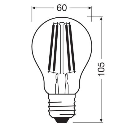 LED Žarulja FILAMENT A100 E27/11W/230V 4000K - Osram