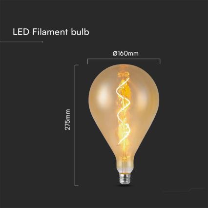 LED Žarulja FILAMENT A160 E27/4W/230V 2700K