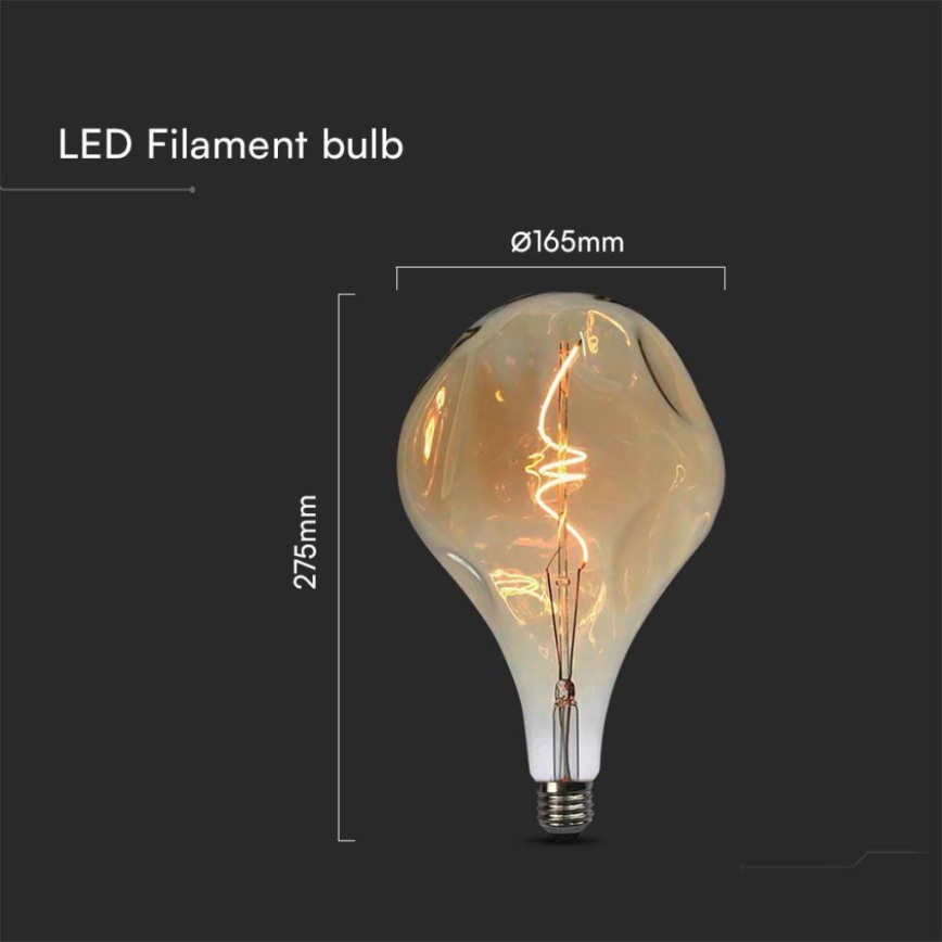 LED Žarulja FILAMENT A165 E27/4W/230V 1800K