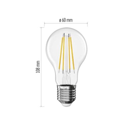 LED Žarulja FILAMENT A60 E27/3,8W/230V 4000K