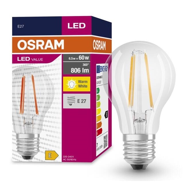 LED Žarulja FILAMENT A60 E27/6,5W/230V 2700K - Osram