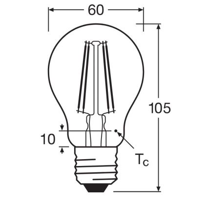 LED Žarulja FILAMENT A60 E27/6,5W/230V 4000K - Osram