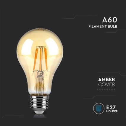 LED Žarulja FILAMENT AMBER A67 E27/10W/230V 2200K