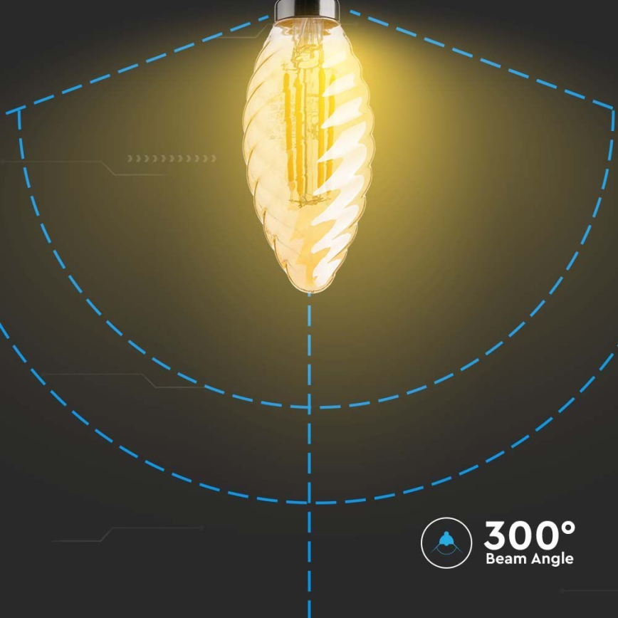 LED Žarulja FILAMENT AMBER E14/4W/230V 2200K
