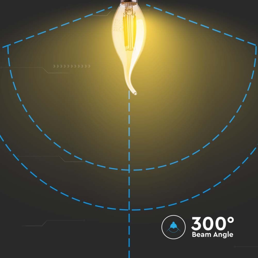 LED Žarulja FILAMENT AMBER E14/4W/230V 2200K