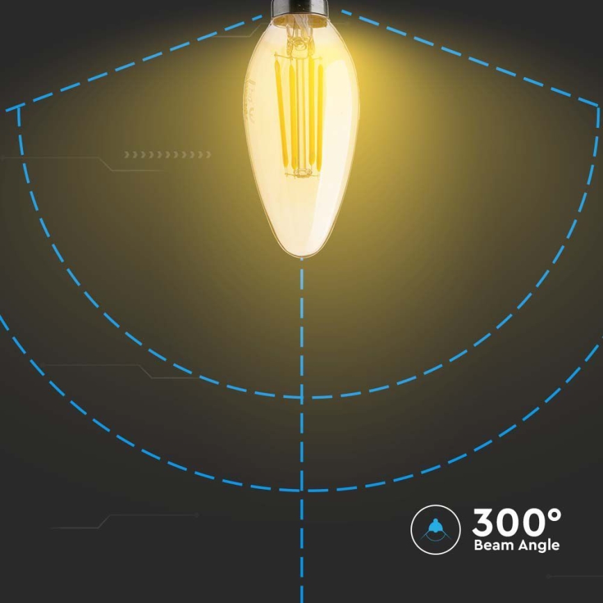 LED Žarulja FILAMENT AMBER E14/4W/230V 2200K