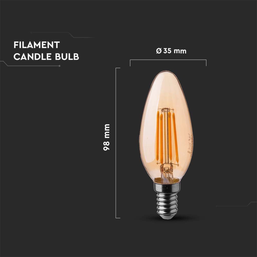LED Žarulja FILAMENT AMBER E14/4W/230V 2200K