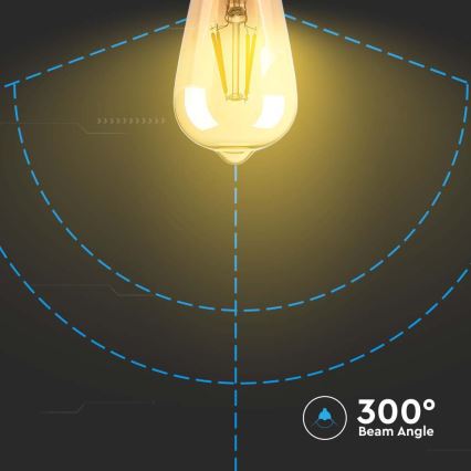 LED Žarulja FILAMENT AMBER ST64 E27/8W/230V 2200K