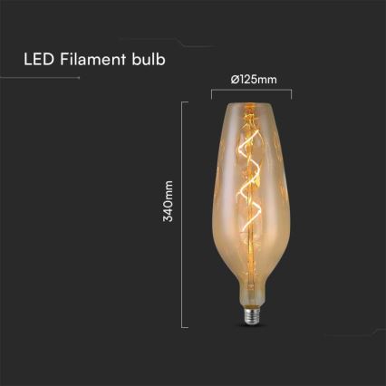 LED Žarulja FILAMENT B125 E27/4W/230V 2700K