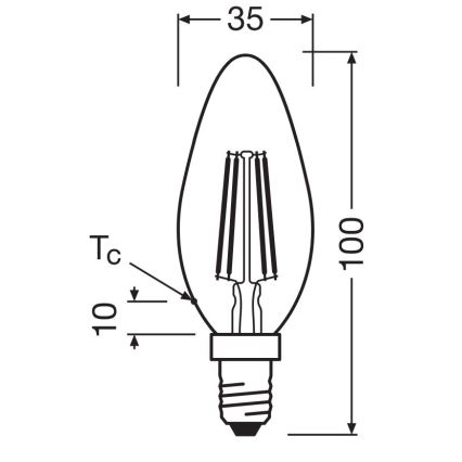 LED Žarulja FILAMENT B40 E14/4W/230V 2700K - Osram