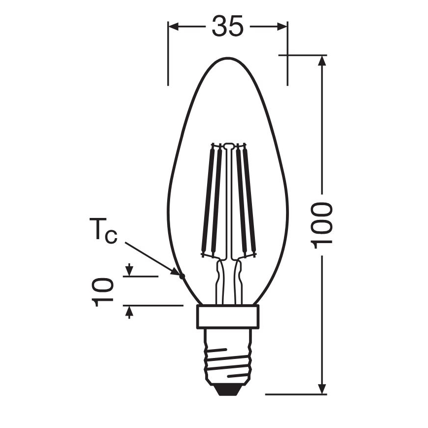 LED Žarulja FILAMENT B40 E14/4W/230V 2700K - Osram