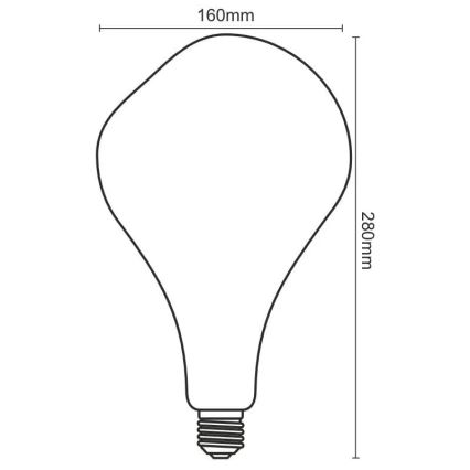 LED Žarulja FILAMENT BUMPED SMOKE ET160 E27/4W/230V 2000K