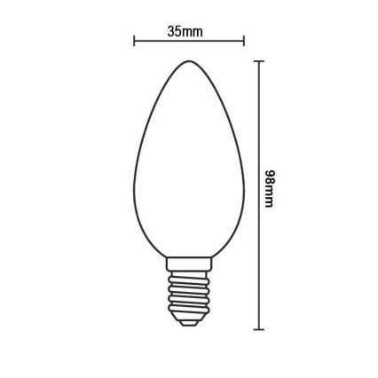 LED Žarulja BIJELI FILAMENT C35 E14/4,5W/230V 3000K