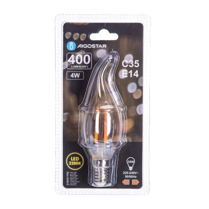 LED Žarulja FILAMENT C35 E14/4W/230V 2200K - Aigostar