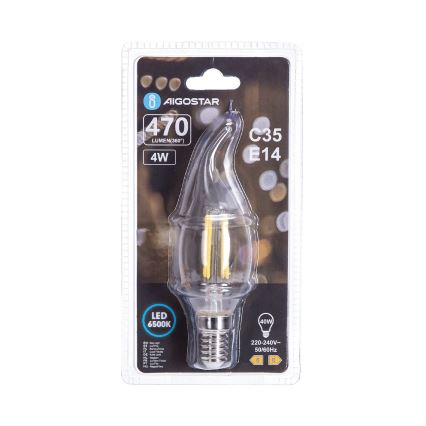 LED Žarulja FILAMENT C35 E14/4W/230V 6500K - Aigostar