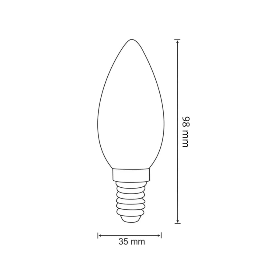 LED Žarulja FILAMENT C37 E14/2W/230V 3000K