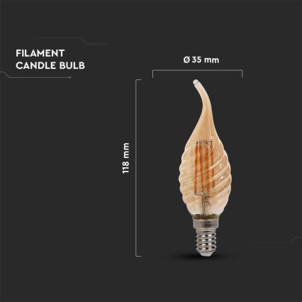 LED Žarulja FILAMENT E14/4W/230V 2200K