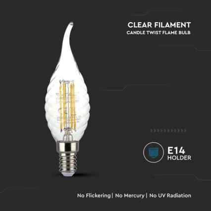 LED Žarulja FILAMENT E14/4W/230V 3000K