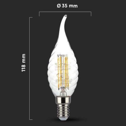 LED Žarulja FILAMENT E14/4W/230V 3000K