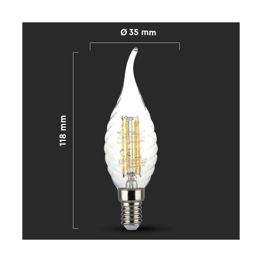 LED Žarulja FILAMENT E14/4W/230V 3000K
