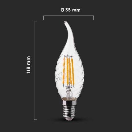 LED Žarulja FILAMENT E14/4W/230V 4000K