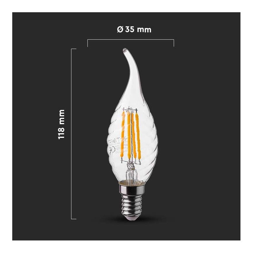 LED Žarulja FILAMENT E14/4W/230V 4000K