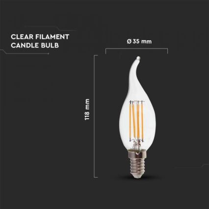 LED žarulja FILAMENT E14/4W/230V 4000K