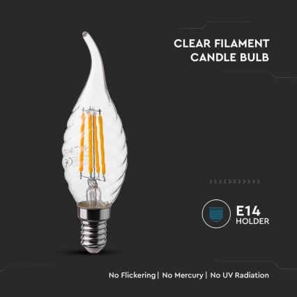 LED Žarulja FILAMENT E14/4W/230V 6500K