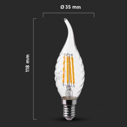 LED Žarulja FILAMENT E14/4W/230V 6500K