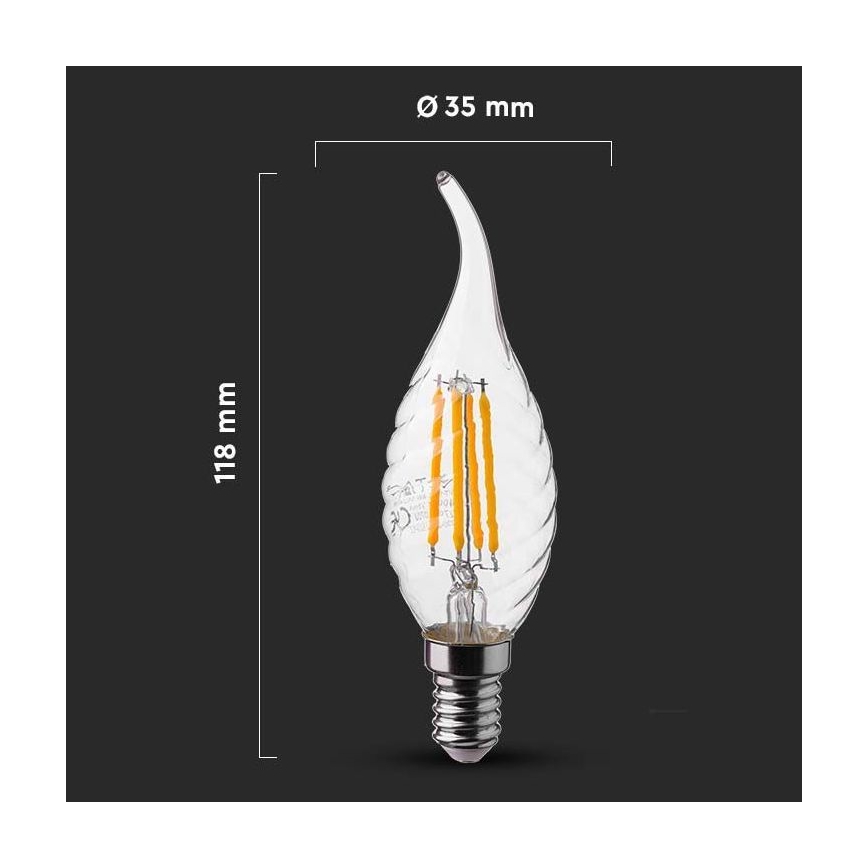 LED Žarulja FILAMENT E14/4W/230V 6500K