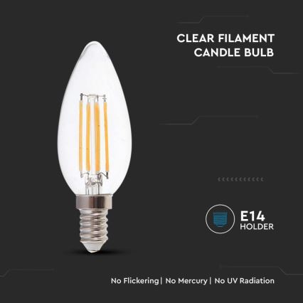 LED Žarulja FILAMENT E14/4W/230V 6500K