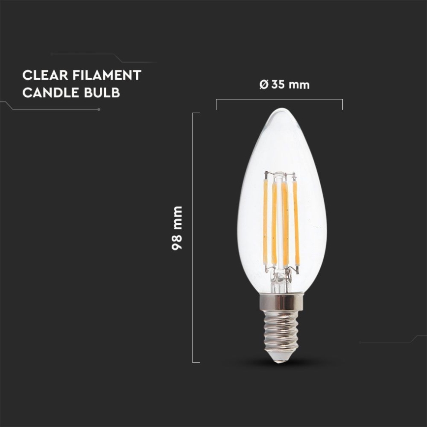 LED Žarulja FILAMENT E14/4W/230V 6500K