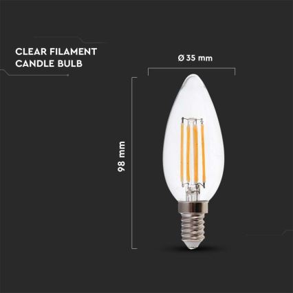 LED Žarulja FILAMENT E14/5,5W/230V 4000K