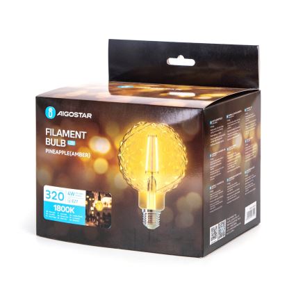 LED Žarulja FILAMENT E27/4W/230V 1800K ananas - Aigostar