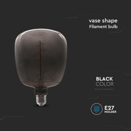 LED Žarulja FILAMENT E27/4W/230V crna