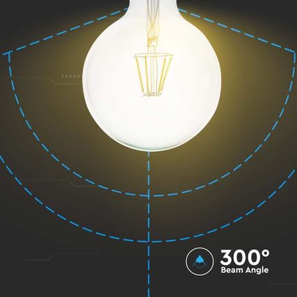 LED Žarulja FILAMENT G125 E27/10W/230V 3000K