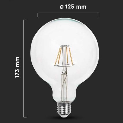 LED Žarulja FILAMENT G125 E27/10W/230V 3000K