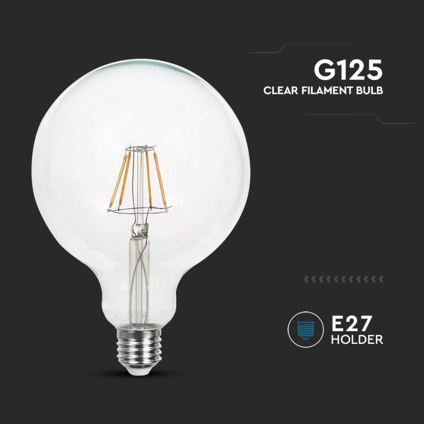 LED Žarulja FILAMENT G125 E27/10W/230V 4000K