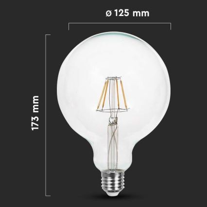 LED Žarulja FILAMENT G125 E27/10W/230V 4000K