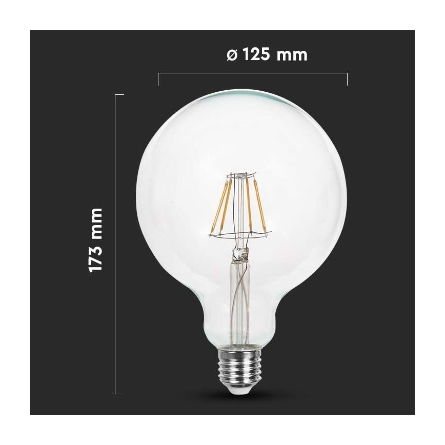 LED Žarulja FILAMENT G125 E27/10W/230V 4000K