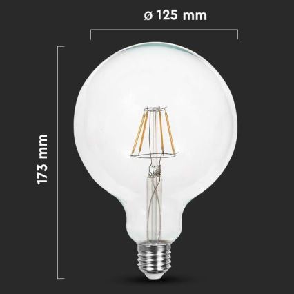 LED Žarulja FILAMENT G125 E27/10W/230V 6400K