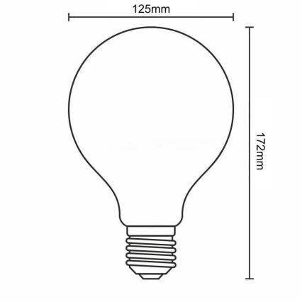 LED Žarulja BÍLÝ FILAMENT G125 E27/13W/230V 3000K