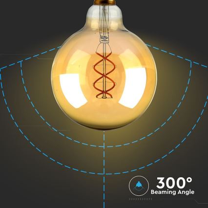 LED Žarulja FILAMENT G125 E27/5W/230V 1800K