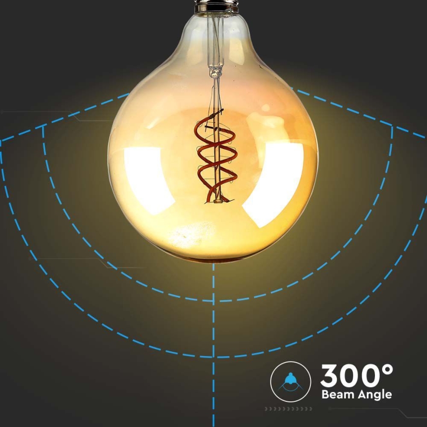 LED Žarulja FILAMENT G125 E27/6W/230V 1800K