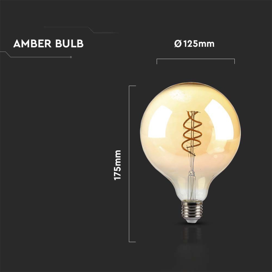 LED Žarulja FILAMENT G125 E27/6W/230V 1800K