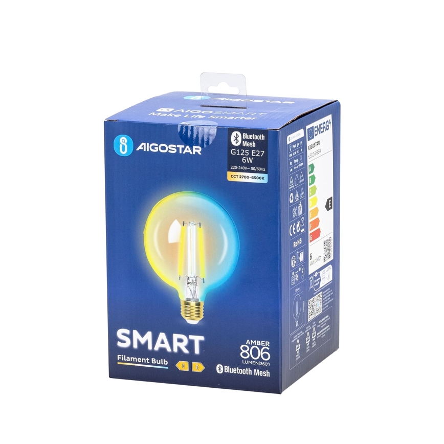 LED Prigušiva žarulja FILAMENT MESH Smart G125 E27/6W/230V 2700-6500K - Aigostar