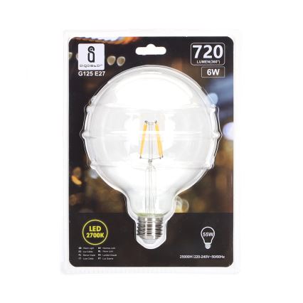 LED Žarulja FILAMENT G125 E27/6W/230V 2700K - Aigostar