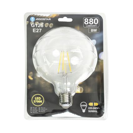 LED Žarulja FILAMENT G125 E27/8W/230V 2700K - Aigostar